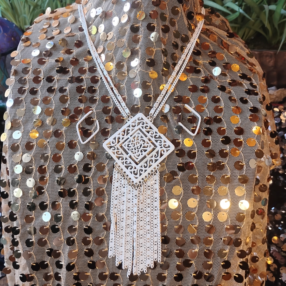 Vintage Silver Fringe Necklace